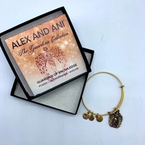 Alex and Ani Guardian Angel of Knowledge Bracelet – Enlighten Me – Gold, NIB